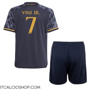 Real Madrid Vinicius Junior #7 Seconda Maglia Bambino 2023-24 Manica Corta (+ Pantaloni corti)